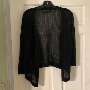 Dana Buchman. Size L. Crochet cardigan with 3/4 length sleeves.